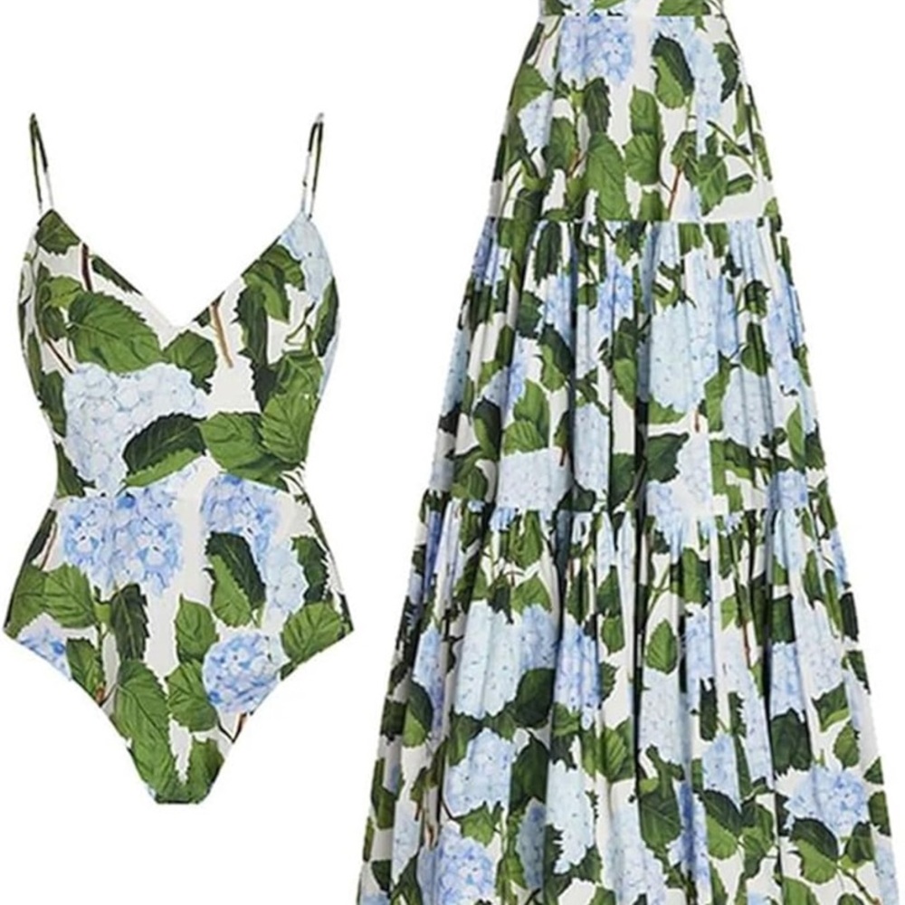 Leafy Floral Women Swim Coverup